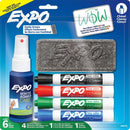 Sp- Marker Whiteboard Expo Dry Erase Set 4 Chisel Plus Cleaner & Eraser