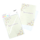 INVITATION CARDS & ENVELOPES QUILL 5 X 7 SEQUIN MULTI PK8