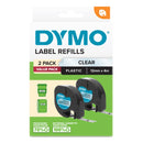 Label Tape Dymo 12mm X 4m Letra-Tag Plastic Clear Pk2
