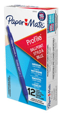 Pen Papermate Bp Profile Retractable Med 1.0mm Blue Bx12