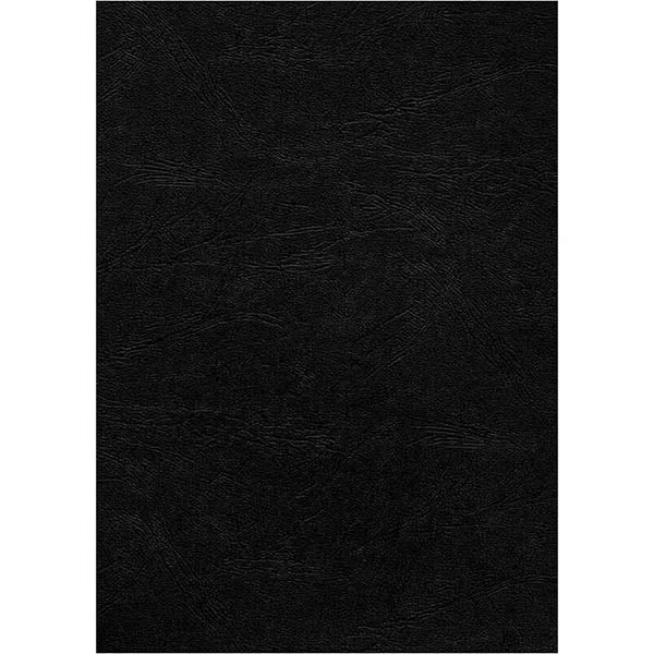 BINDING COVER GNS BASIC A4 350GSM LEATHERGRAIN BLACK PK100