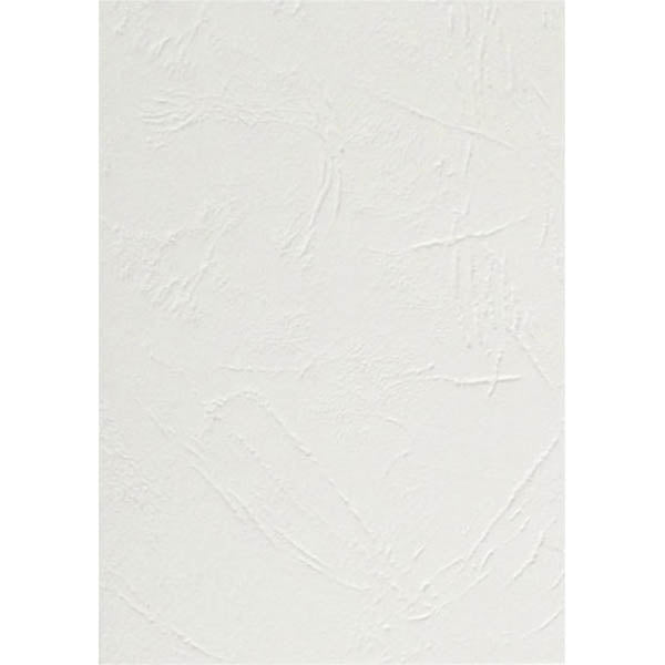 BINDING COVER GNS BASIC A4 350GSM LEATHERGRAIN WHITE PK100