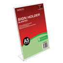 Sp- Sign Holder Deflecto A5 Slanted Portrait Clear