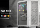 Antec P20C White, ATX, E-ATX, ATX, USB-C, Cable management , 4x HDD or SSD , 375mm GPU, 170mm CPU 3x PWM white 12 CM Fan, Tempered Glass, Case (LS)