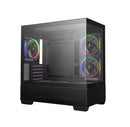DeepCool CG380 3F Panoramic Dual Tempered Glass Micro ATX Case, 3 Pre-installed PWM ARGB Fans 1×USB-C Gen2, 2×USB 3.0, Audio/Mic