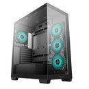 DeepCool CG580 4F Panoramic ATX Mid-Tower Case, 4 x Pre Installed Fans Single Chamber, Support Up to 2x 360mm Radiators, Front 2x USB3.0