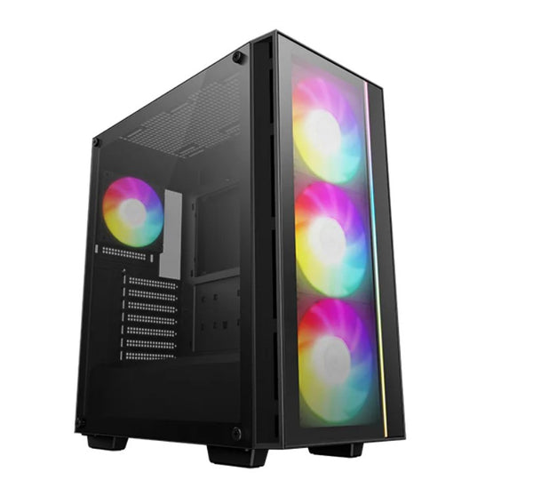 DeepCool MATREXX 55 V4 Full Tempered Glass Side Panel ATX Case. Pre-Installed 3�140mm ARGB PWM Fans,  1�120mm ARGB, Up to 360mm