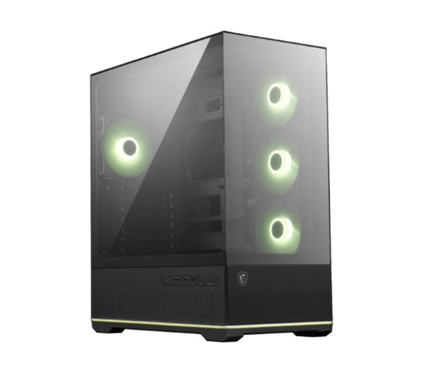 MSI MAG PANO 110R PZ  BLACK Micro ATX Case, 2 x USB 5Gbps , 1x USB C 20Gbps, 1 x Audio-Out / Mic,, 3x 2.5', 2x 3.5', Micro ATX / Mini ITX(NEW)