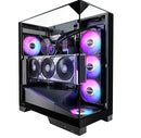 OKINOS AQ93 3-Sided Pannoramic ViewTempered Glass ,ATX USB-C, Pre-Installed 2×120mm ARGB PWM Fan, Mid Tower Case