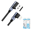 8Ware Premium 1m Apple Certified 90 Degree Angle USB A to Lightning Data Sync Fast Charging Cable for iPhone 12 X XS XR Max 8 iPad Air Retail ~CB8W-I