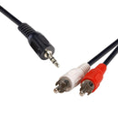 8Ware 3.5 Streo Plug to 2 x RCA Plug Male to Male Vadio Cable for Multi Device 1.5m Cable
