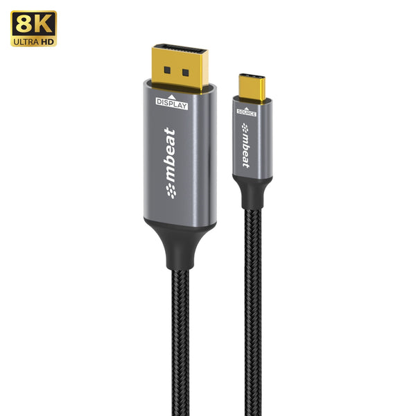 mbeat Tough Link 8K 1.8m USB-C to DisplayPort Cable  Up to 8K@60Hz (7680Ã—4320) USB-C Version: 3.2 Gen 2 Product Weight: 76.3g