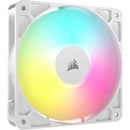Corsair RS120 ARGB 120mm PWM Fan - Single Pack - White: 72.8 CFM, 2100 RPM, 36 dBA, 0.4A, RGB lighting, Static Pressure, Magnetic Dome Bearing