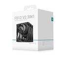 DeepCool FD12 V2 3IN1 120mm Performance Integral Blade Silent Ring Case Fans, 4-pin PWM, 500~2500 RPM, Hydro Bearing