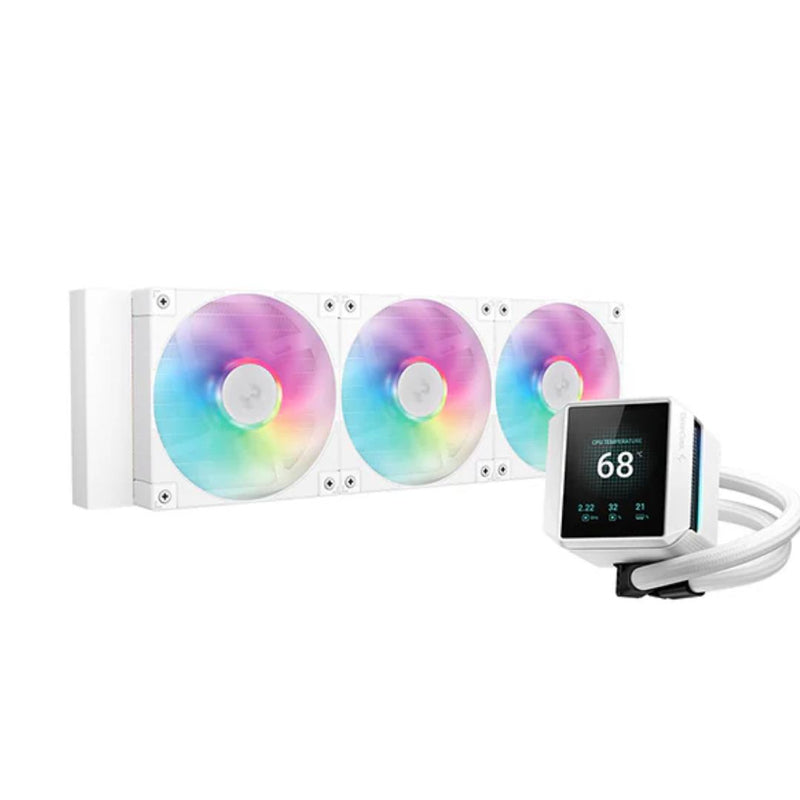 DeepCool MYSTIQUE 360 WH ARGB High-Performance Liquid Coolers, 5th Gen Pump 360mm Radiator,  2.8' 640x480 TFT Screen