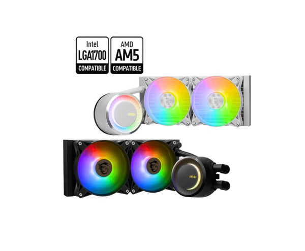 MSI MAG CORELIQUID E240 WHITE Liquid CPU Cooler, LGA 1150/1151/1155/1156/1200/1700/AM5/AM4