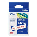 Brother TZE-132 12MM RED ON CLEAR TZE TAPE