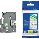 Brother 6mm Black on White TZE Tape