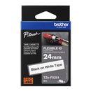 Brother 24mm Black on White FlexibleTZE Tape
