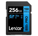 Lexar High-Performance 800x PRO 256GB SDHC™/SDXC™ UHS-I Card BLUE Series speeds of up to 150MB/s1 shoot high-quality images and stunning 1080p Full-HD