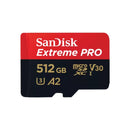 SanDisk Extreme® PRO microSDXC™ UHS-I CARD 512GB Write speeds of up to 140MB/S Great for capturing 4K UHD video Lifetime Limited Warranty
