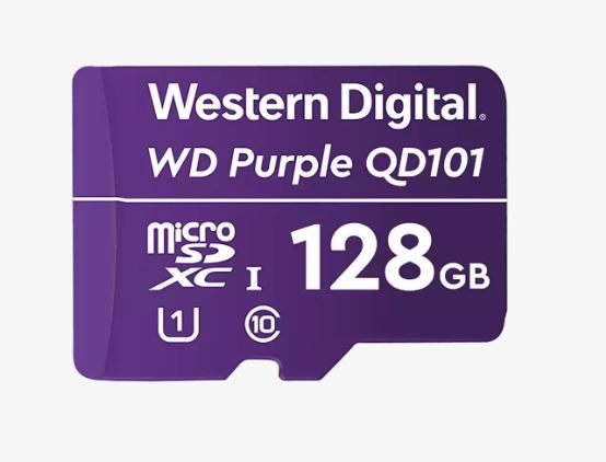 Western Digital WD Purple 128GB MicroSDXC Card 24/7 -25Â°C to 85Â°C Weather Humidity Resistant for Surveillance IP Cameras mDVRs NVR Dash