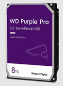Western Digital WD Purple Pro 8TB 3.5' Surveillance HDD 7200RPM 256MB SATA3 245MB/s 550TBW 24x7 64 Cameras AV NVR DVR 2.5mil MTBF