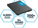 Crucial BX500 500GB 2.5' SATA3 6Gb/s SSD - 3D NAND 550/500MB/s 7mm 1.5 mil MTBF 3yr wty Acronis True Image Solid State Drive >480GB