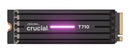 Crucial T710 1TB PCIe Gen5 NVMe 2280 SSD w Heatsink - 14900/13700 MB/s R/W 600TBW 2.2M IOPs 1.5M hrs MTTF with DirectStorage for Intel & AMD 5yrs