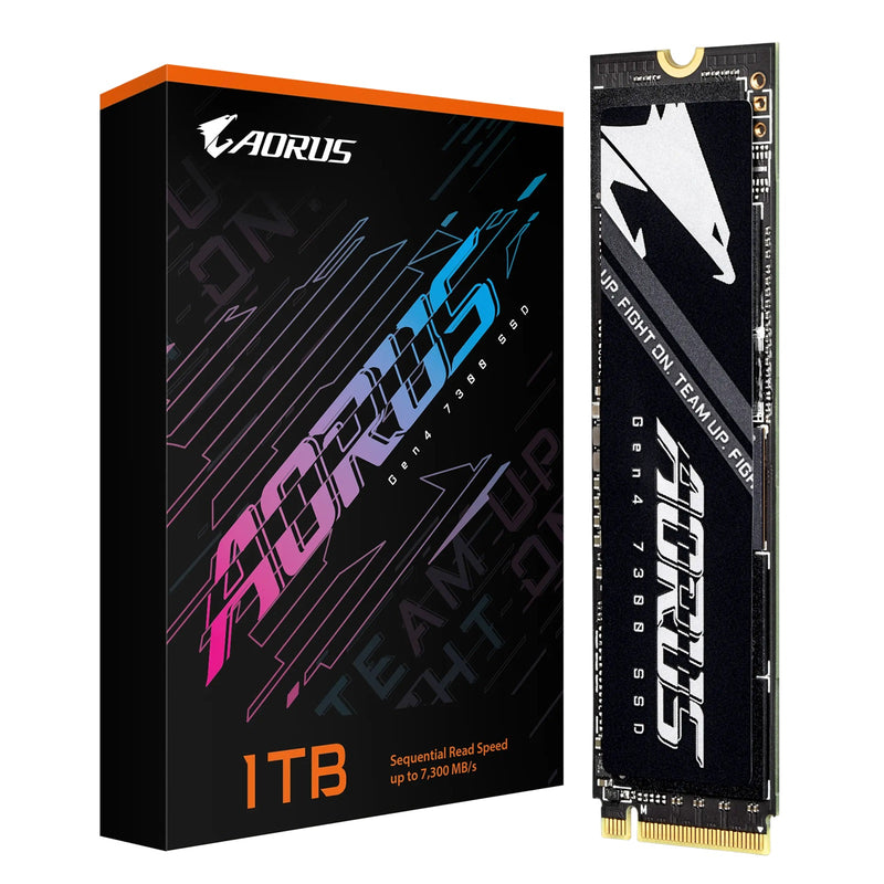 Gigabyte AORUS Gen4 7300 SSD 1TB (w/o heat spreader), PCIe 4.0 x4, M.2 2280, 3D TLC NAND, DDR4 1GB cache, up to 7300MB/s read & 6000MB/s write