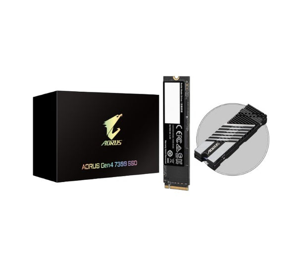 Gigabyte AORUS Gen4 7300 M2 SSD 2TB PCI-Express 4.0 x4, NVMe 1.4, Sequential Read ~7300 MB/s, Sequential Write ~6850 MB/s