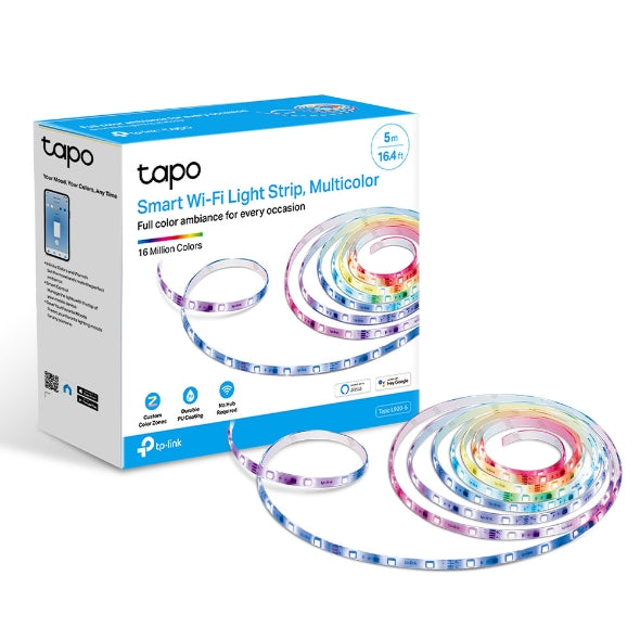 TP-Link Tapo L920-5 Smart Wi-Fi Light Strip, Multicolor, Pu Coating For External Protection, Voice Control, 50 Colour Zones, No Hub Required, 5000Ã—10Ã—