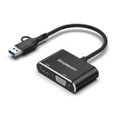 Simplecom DA326C USB 3.0 and USB-C to HDMI + VGA Video Card Adapter Full HD 1080p