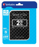 Verbatim 2TB 2.5' USB 3.0 Black Store'n'Go HDD Grid Design, Ultra Portable, High Speed & Capacity. Backup and Store + Nero Backup Software