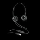 Grandstream GUV3000 Dual Ear USB Headset, Noise Canceling Microphone, HD Audio, 2m USB Cable, Suits Teams, Zoom, 3CX, Inline Controls