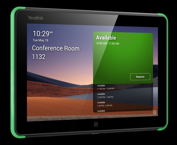 Yealink Roompanel Android based Scheduling Panel 8-inch, flush mount kit for wall or glass, 20� Tilt, PSU included, Yealink Platform, Microsoft Teams,