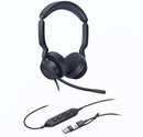 Yealink UH44 Dual UC USB-C/A Unified  Communications USB Wired Headset Dual Noise-Canceling Microphones 35mmSpeaker Busylight Leather Ear Cushions