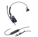 Yealink UH44 Mono UC USB-C/A Microsoft Certified USB Wired Headset, Dual Noise-Canceling Microphones, 35mm Speaker, Busylight Leather Ear Cushions