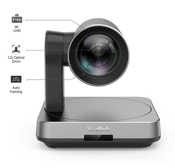 Yealink UVC84 Video Conference Camera for Medium and Large Room, True 4K Ultra HD Video, 12x optical and 3x digital zoom, 80Â° _x001F_field of view