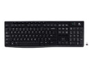 Logitech K270 2.4 GHz Wireless Full Size Keyboard 128-bit AES encryption 24-month battery life Spill resistant Durable UV-coated keys