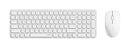 RAPOO 9320M Bluetooth 4.0, 5.0 + 2.4G  Wireless Multi-mode Keyboard Mouse Combo, Aluminum Base, 2400 DPI, 10M Range, Compact White Retail Pack