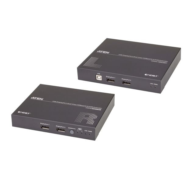 Aten CE924 USB DisplayPort Dual View HDBaseT� 2.0 KVM Extender (4K@100m- Single View), EDID Buffer, HDCP Compatible, Built-in 8KV/15KV ESD protection