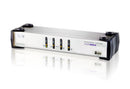 Aten Desktop KVMP Switch 4 Port Dual Display VGA w/ audio, 4x Custom KVM Cables Included, 2x USB Port, Selection Via Front Panel