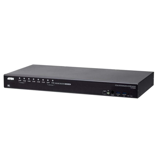 Aten CS19208 8-Port USB 3.0 4K Display Port KVM Switch, Superior video quality, Cascadable to two levels, Multi-display feauture, Video DynaSync�