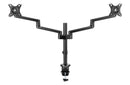 Astrotek Dual Monitor Arm Desk Mount Height Adjustable Stand for 2x LCD Display 23.8' 24' 27' 31.5' 32' 8kg 30° Tilt 180° Swivel 360° Pivot VESA LS