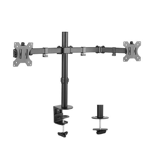 Brateck Dual Screens Economical Double Joint Articulating Steel Monitor Arm Fit Most 13��-32�� Monitors Up to 8kg per screen VESA 75x75/100x10