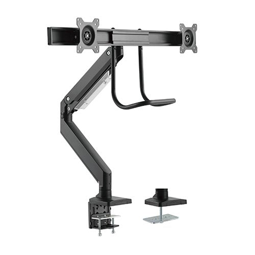 Brateck Dual Monitors Aluminum Heavy-Duty Gas Spring Monitor Arm with Handle Fit Most 17�-32� Monitors Up to 8kg per screen VESA 75x75/100x100(LS)