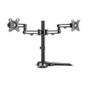Brateck Dual Free Standing Monitor Premium Articulating Aluminum Monitor Stand Fit Most 17'-32' Monitors Up to 8kg per screen VESA 75x75/100x100