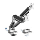 Brateck Dual Monitor Economy Heavy-Duty Gas Spring Monitor Arm with USD 3.0 Ports Fit Most 17'-35' Weight Capacity (per screen 15kg (LS)