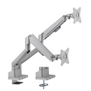 Brateck Dual Monitor Thin Gas Spring Monitor Arm Fit Most 17'-32' Monitors, Up to 9kg per screen VESA 75x75/100x100 Matte Silver (LS)